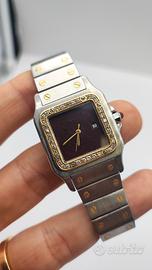 Cartier Santos 2960 quadrante Burgundi 