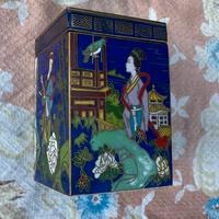 Portagioie Giappone box cloisonne blu oro