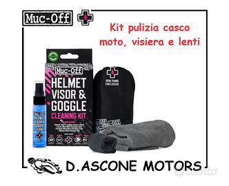 Kit pulizia casco moto, visiera e lenti