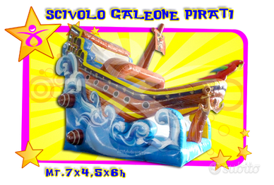Gonfiabile Scivolo Galeone dei pirati 7x4.5x6H