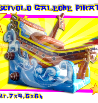 Gonfiabile Scivolo Galeone dei pirati 7x4.5x6H