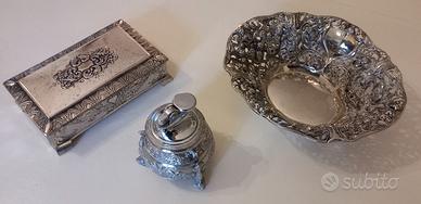 set vintage cofanetto portagioie ed accendino 