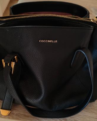 borsa nera pelle coccinelle 