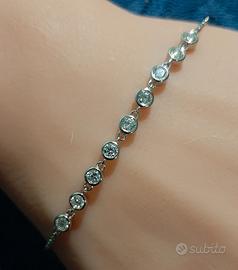 meraviglioso bracciale in argento con moissanite