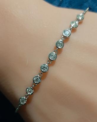 meraviglioso bracciale in argento con moissanite