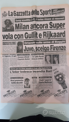 Supercoppa Europea 1990 - Milan 2 - Sampdoria 0 usato  Varese