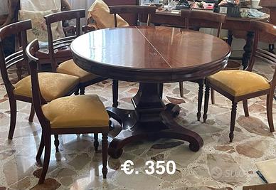 Tavolo allungabile con sedie stile antico 