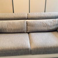 Divano e pouf Poltronesofà tessuto grigio e pelle