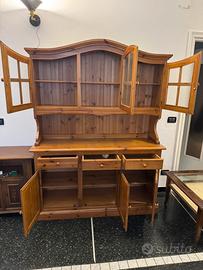 Credenza valdostana + tavolo + panca a L