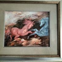 Quadro di Gianni Testa , coppia di Cavalli