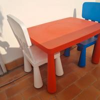 Tavolo ikea mammut per bambini. Con due sedie