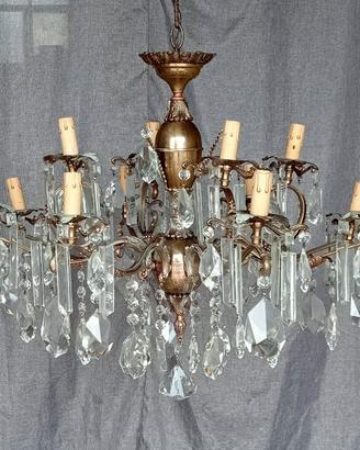 Lampadario con cristalli 