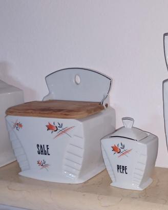 SET VINTAGE CONTENITORI PORCELLA CUCINA MZ ANNI 50