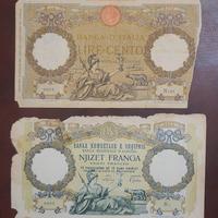 coppia banconote italia e albania anni 30
