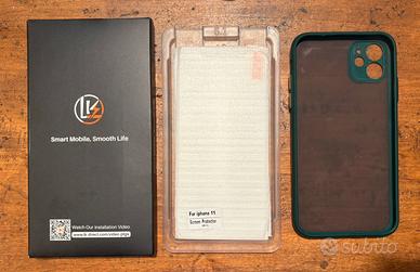 iPhone 11 protezioni schermo (2 pz) + custodia