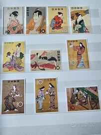 13 francobolli  settimana filatelica giappon