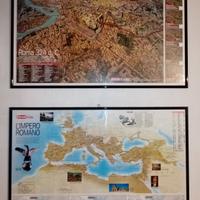 2 poster incorniciati Impero Romano 85x57cm