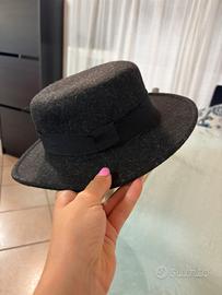 Cappello donna in feltro color antracite
