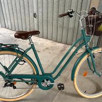 Bici Città ELOPS 520 telaio basso verde