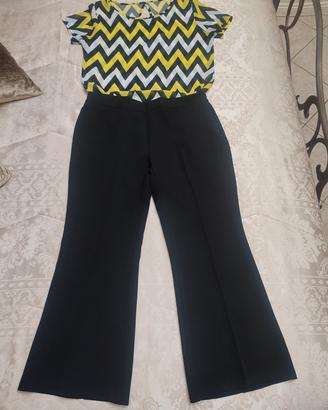 set estivo donna pantalone + blusa M