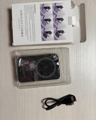 Power Bank magnetica grigio metalizzato 5000mAh