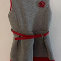 Abito bambina elegante Chicco rosso-grigio