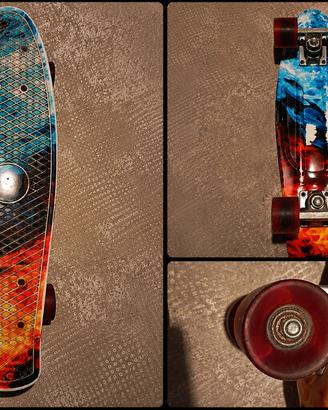 Mini Cruiser Penny Board 22" Fire & Ice - Skateboa