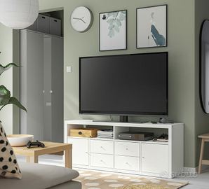 Combinazione per TV, bianco, 147x39x60 cm