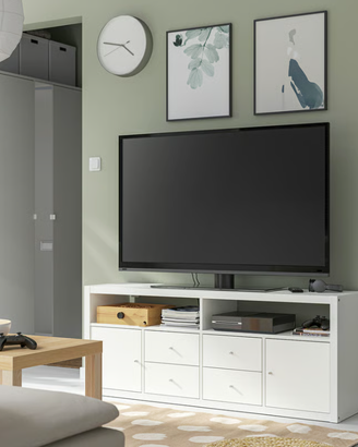 Combinazione per TV, bianco, 147x39x60 cm