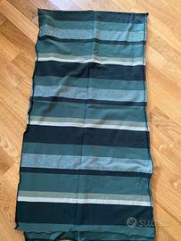 Sciarpa donna a righe verde nera argento