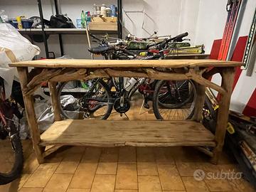 Consolle e panchetta legno massello prodotto artig