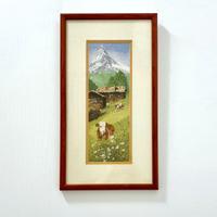 Quadro ricamato Prati Alpini monte Cervino