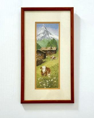 Quadro ricamato Prati Alpini monte Cervino