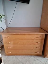 Comò Cassettiera in legno massello/impiallacciato