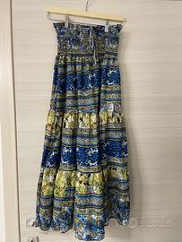 Gonna lunga bohémien a strati taglia L