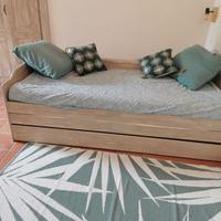 Divano letto shabby in legno