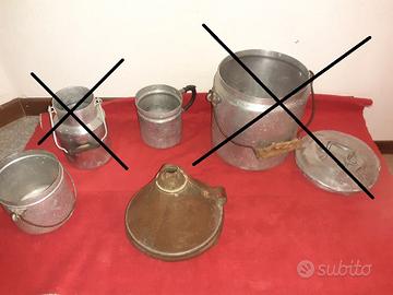 ACCESSORI in ALLUMINIO usati per il latte -da 15€