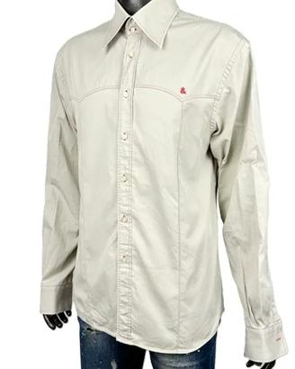 Dolce & Gabbana Camicia Uomo L Beige Made Italy