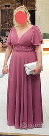 abito lungo femminile cerimonia color malva