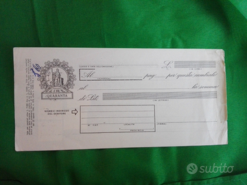 Cambiale LIRE 40 REPUB IPS 1970 + IMP. BOLLO CAMB