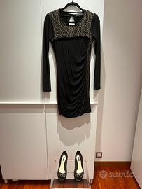 Vestito nero T XS nero sopra gnocchio
