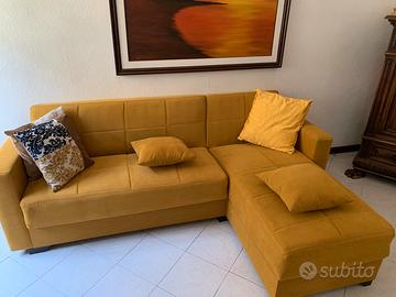 Divano chaise longue senape