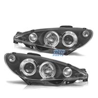 FARI PEUGEOT 206 98-08 ANGEL EYES CCFL FONDO NERO 
