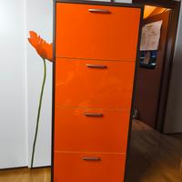 Scarpiera 24 paia wenge/vetro arancione