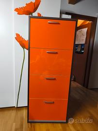 Scarpiera 24 paia wenge/vetro arancione