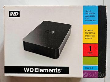 Hard Disk Esterno 1  Uno Terabyte Tera WD Elements