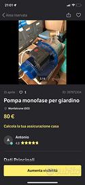 Pompa monofase da giardino