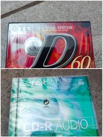 Lotto TDK Sigillato - 2 Audiocassette D60 + 1 CD-R