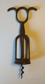 Raro antico cavatappi a trazione ferro collezione