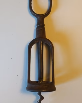 Raro antico cavatappi a trazione ferro collezione